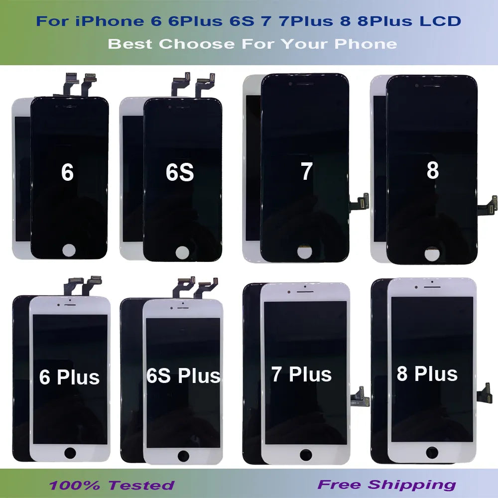 Para IPhone 8 Plus pantalla táctil LCD digitalizador montaje negro  reemplazo