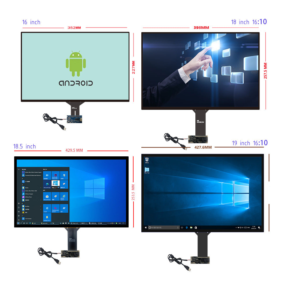 Multi-Touch Custom PCAP Touchscreen Panel 14 15 15.6 17 18.5 19 21.5 27 32 Inch Capacitive Touch Screen