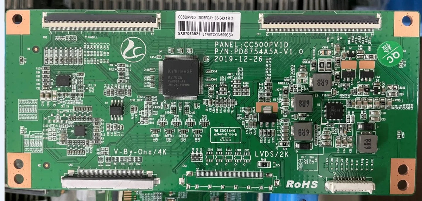 CC500PV5D 4k T-CON CC500PV1D PD6754A5A-V1.0 or N2TP500UHDPV1D-T_A0 2k Screen logic board