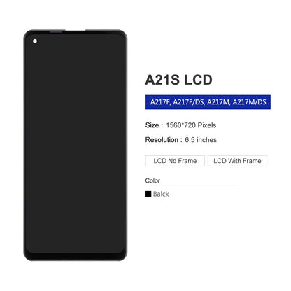 6.5 ''Original pour Samsung A21S SM-A217FN/DS LCD écran tactile numériseur avec cadre pour Samsung A21S 2020 lcd
