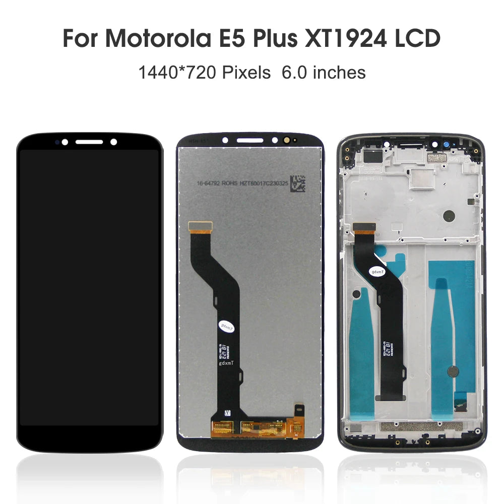 6.0 "original DISPL pour Motorola Moto E5 Plus LCD écran tactile numériseur assemblée remplacement pour E5Plus avec cadre