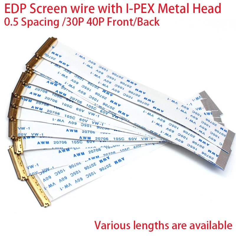 EDP screen line 0.5MM flexible flat cable I-PEX20453-30P FFC/FPC Same surface opposite I-PEX20454-40P single-headed notebook EDP